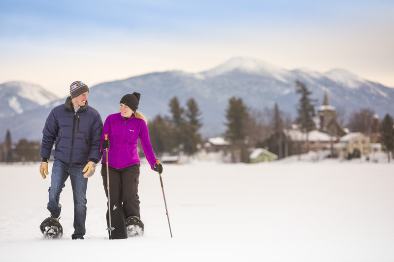 Showshoeing on Mirror Lake