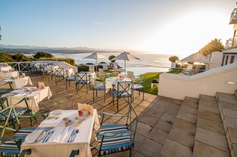 Seafood restaurant terrace with ocean view